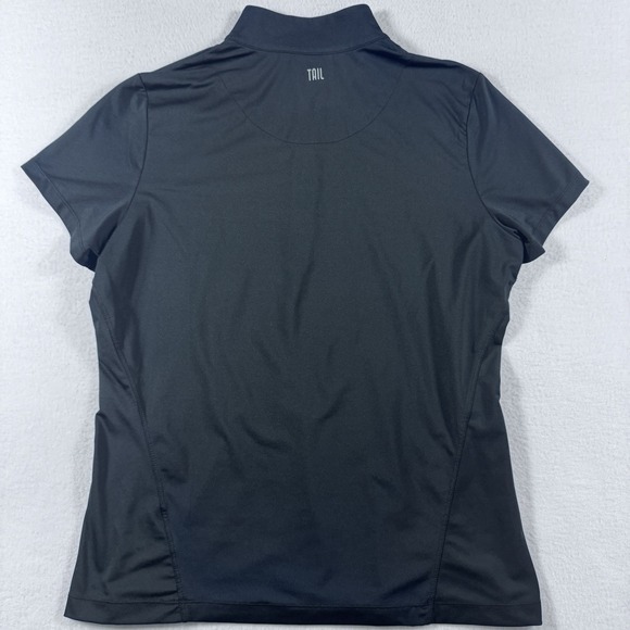 TAIL Performance Golf 1/4 Zip Short Sleeve Shirt Womens L Black Activewear‎ - Picture 4 of 8